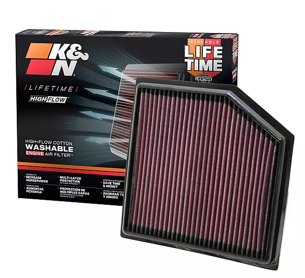 K&N High-Flow Lifetime Engine Air Filter 33-2452 — Compatible with Lexus/Toyota