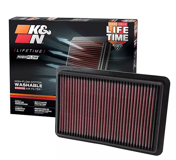 K&N High-Flow Lifetime Engine Air Filter - 33-2480 - Fits Mazda 3/6/CX-5 (2012-2025)