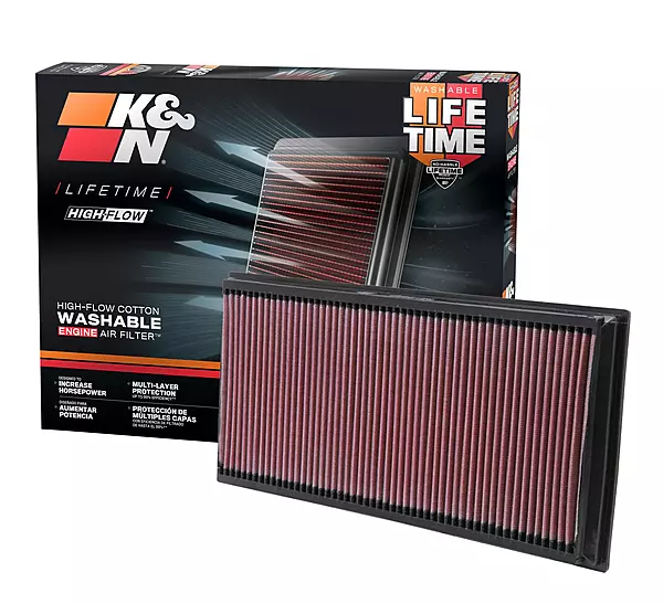 K&N High-Flow Lifetime Engine Air Filter 33-2857 (Panel)