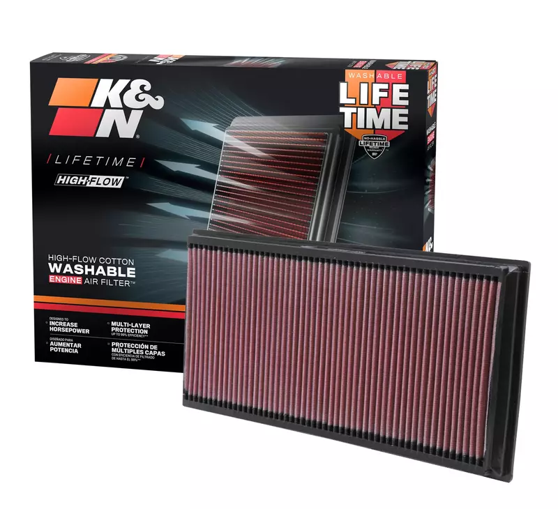 K&N High-Flow Lifetime Engine Air Filter 33-2857 (Panel)