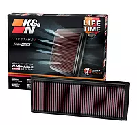 K&N 33-2865 High-Flow Lifetime Engine Air Filter, Washable & Reusable (Fits Audi/VW)