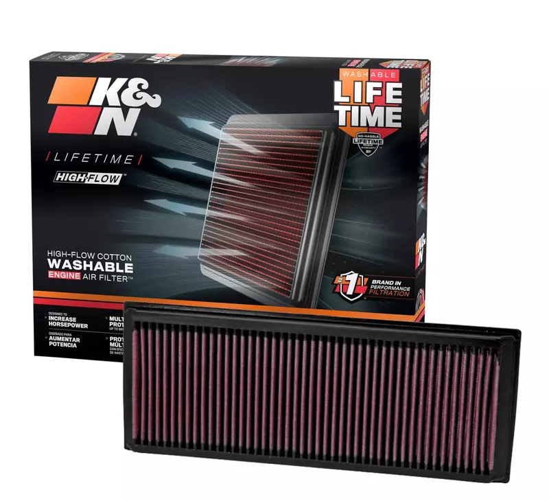 K&N 33-2865 High-Flow Lifetime Engine Air Filter, Washable & Reusable (Fits Audi/VW)