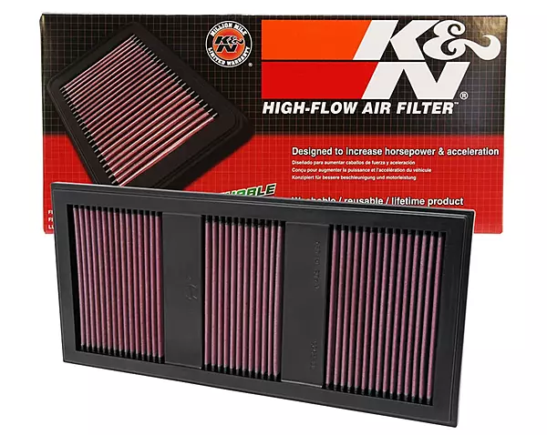 K&N High-Flow Lifetime Engine Air Filter, 33-2985 — Fits Mercedes-Benz SLK350 3.5L V6 (2011-2016)