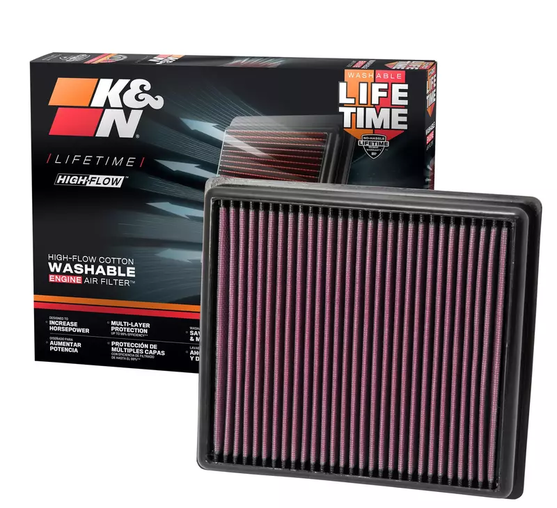 K&N High-Flow Engine Air Filter, Model 33-2990 — Washable, Lifetime (Fits Select BMW Models)