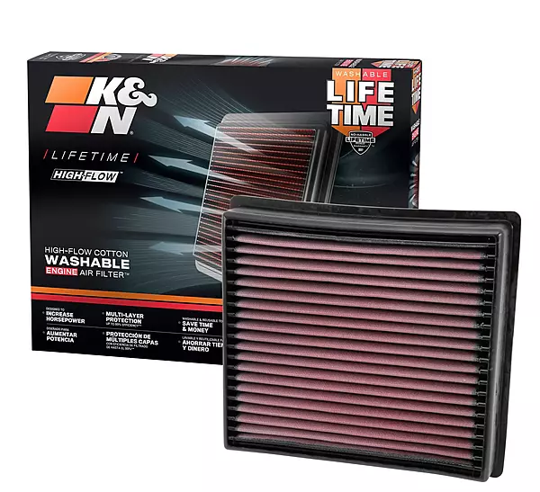 K&N 33-5005 High-Flow Lifetime Engine Air Filter — Fits 2013-2024 RAM 2500/3500/4500/5500
