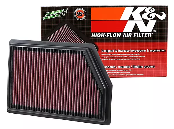 K&N High-Flow Original Lifetime Engine Air Filter: Increase Power: Premium, Washable: Compatible with 2014-2020 Jeep: Cherokee, 33-5009