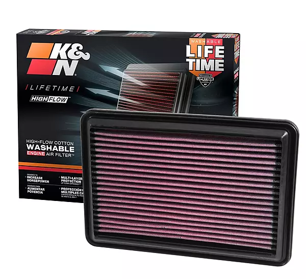 K&N High-Flow Lifetime Engine Air Filter 33-5016 – Washable, Reusable (Oiled Cotton)