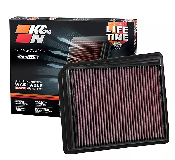 K&N 33-5062 High-Flow Engine Air Filter - Fits 2017-2024 Nissan Titan