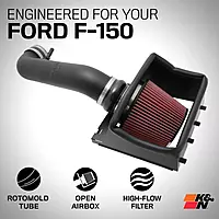 K&N Cold Air Intake System: High-Flow Air Filter, Increase Performance & Towing: Compatible with 2011-2014 FORD F150, 57-2581 50 State Legal