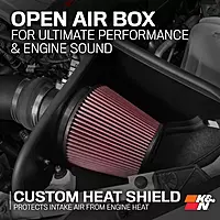 K&N Cold Air Intake System, 63-3092 — High-Flow Filter for 2016-2020 Chevrolet Camaro SS