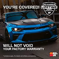 K&N Cold Air Intake System, 63-3092 — High-Flow Filter for 2016-2020 Chevrolet Camaro SS