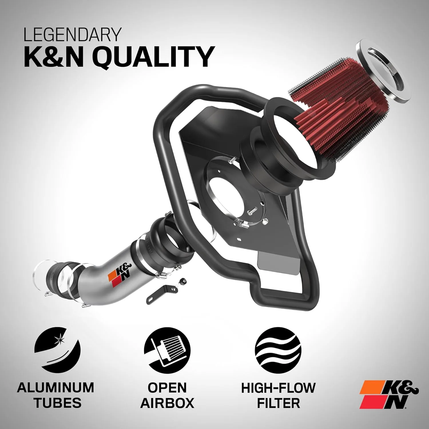 K&N Cold Air Intake System: High-Flow Air Filter, Increase Performance & Towing: Compatible with 2014-2018 RAM: 2500, 3500, 77-1568KTK Metal