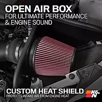 K&N Cold Air Intake System: High-Flow Air Filter, Increase Performance & Acceleration: Compatible with 2010-2015 Chevrolet: Camaro SS, 63-3074