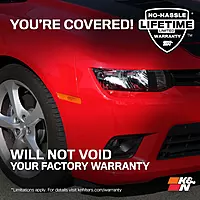 K&N Cold Air Intake System: High-Flow Air Filter, Increase Performance & Acceleration: Compatible with 2010-2015 Chevrolet: Camaro SS, 63-3074