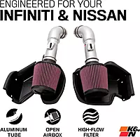 K&N Cold Air Intake System - High-Flow Filter for Infiniti G37 & Nissan 370Z (69-7078TS)