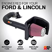 K&N Cold Air Intake System: High-Flow Air Filter, Increase Performance & Towing: Compatible with 2004-2008 FORD/LINCOLN: Expedition, F150, Mark LT, 57-2556