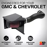 K&N Cold Air Intake System 57-3058 — High-Flow Filter, Fits 2007-2008 Chevy/GMC/Cadillac