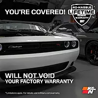 K&N Cold Air Intake System: High-Flow Air Filter, Increase Performance & Acceleration: Compatible with 2011-2023 Chrysler/Dodge: 300, 300C, Challenger, Charger, 63-1114