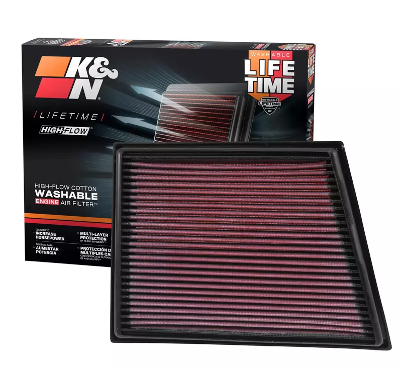 K&N High-Flow Lifetime Engine Air Filter 33-3025 — Compatible with 2014–2024 BMW