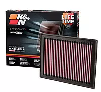 K&N High-Flow Air Filter 33-2409 (Washable, Lifetime)
