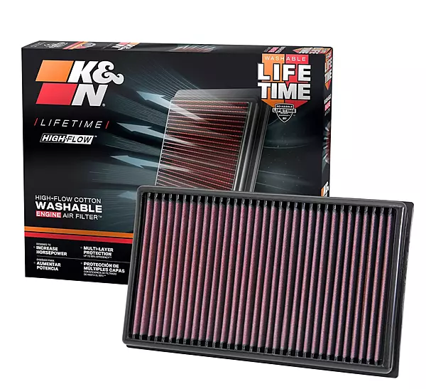 K&N High-Flow Original Lifetime Engine Air Filter: Increase Power: Premium, Washable: Compatible with 2013-2025 AUDI: A1, A3, Q2, Q3, TT, 33-3005 (Pack of 1)