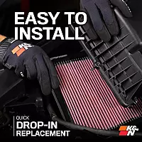 K&N High-Flow Original Lifetime Engine Air Filter: Increase Power: Premium, Washable: Compatible with 2013-2024 Cadillac/Chevrolet: ATS, CTS, Camaro, 33-2496