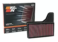 K&N High-Flow Original Lifetime Engine Air Filter: Increase Power: Premium, Washable: Compatible with 2015-2023 FORD: Mustang, Mustang GT, 33-5029 (Pack of 1)