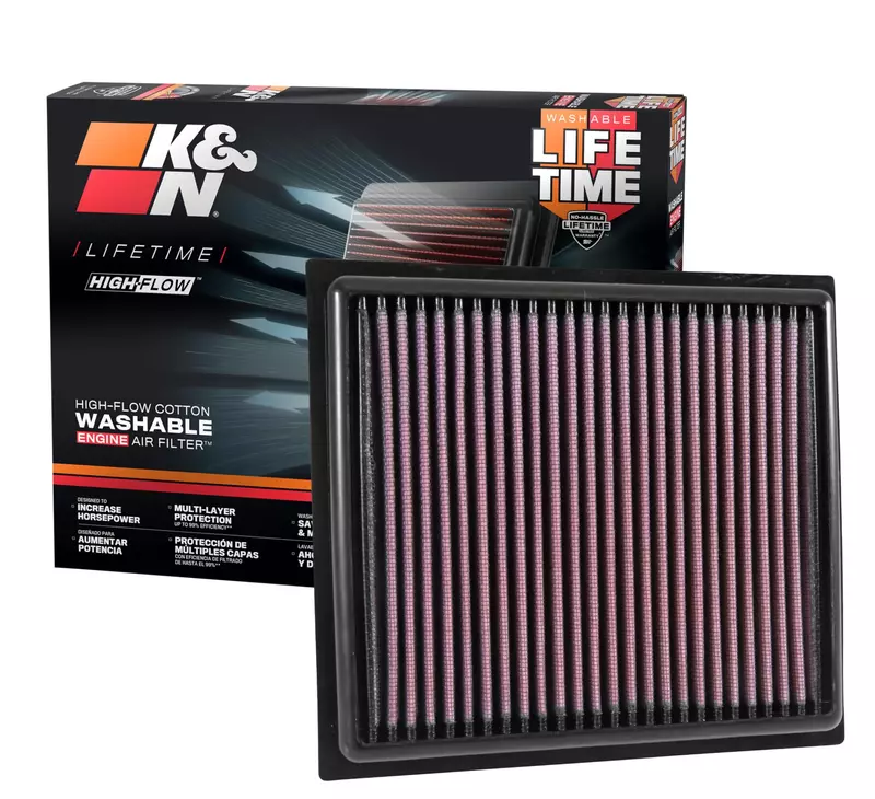 K&N High-Flow Original Lifetime Engine Air Filter: Increase Power: Premium, Washable: Compatible with 2014-2025 Alfa Romeo/Fiat/Jeep/Ram: Tonale, 500, Toro, Compass, Renegade, Promaster, 33-5034