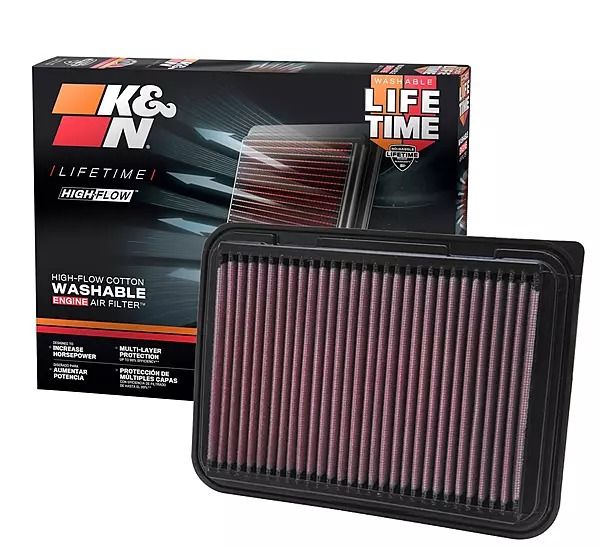 K&N High-Flow Original Lifetime Engine Air Filter: Increase Power: Premium, Washable: Compatible with Pontiac/Scion/Toyota: (See Product Description for Select Models) 33-2360 (Pack of 1)
