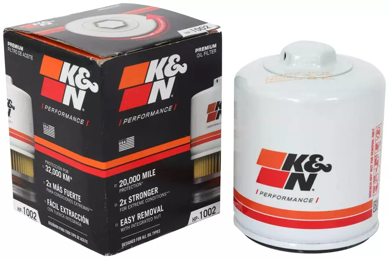K&N HP-1002 Premium Oil Filter — Wrench-Off, 20,000 Mile Protection