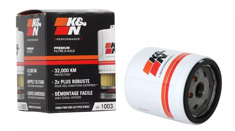 K&N Premium Oil Filter HP-1003 – Wrench-Off Nut, 20,000 Mile Protection