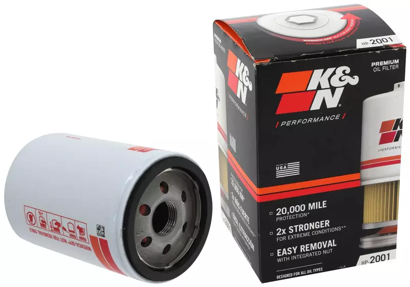 K&N Premium Oil Filter HP-2001 — 20,000 Mile Engine Protection