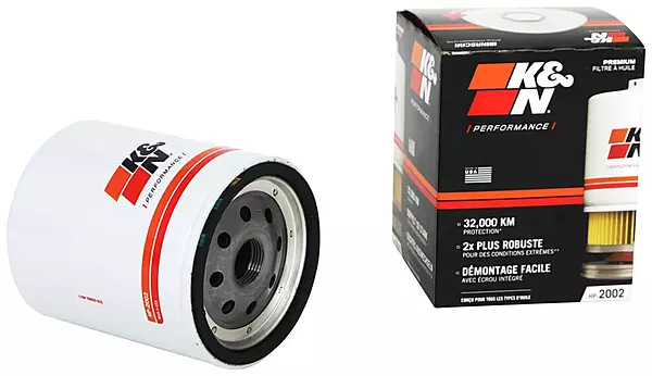 K&N Premium Oil Filter HP-2002 — 20,000 Mile Protection with Wrench-Off Nut
