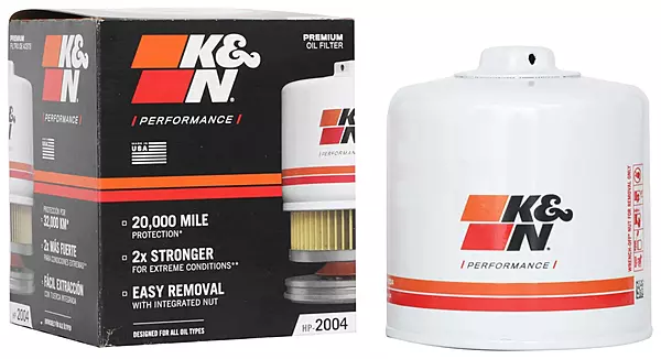 K&N Premium Oil Filter HP-2004 — Wrench-Off Nut, 20,000 Mile Protection