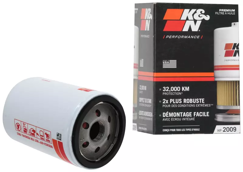 K&N Premium Oil Filter HP-2009 — 20,000 Mile Protection with Wrench-Off Nut