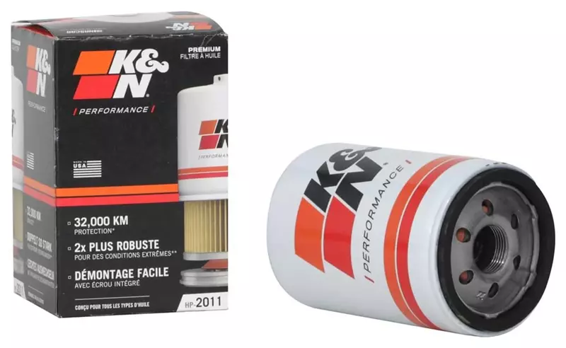 K&N Premium HP-2011 Oil Filter — 20,000 Mile Protection with Wrench-Off Nut