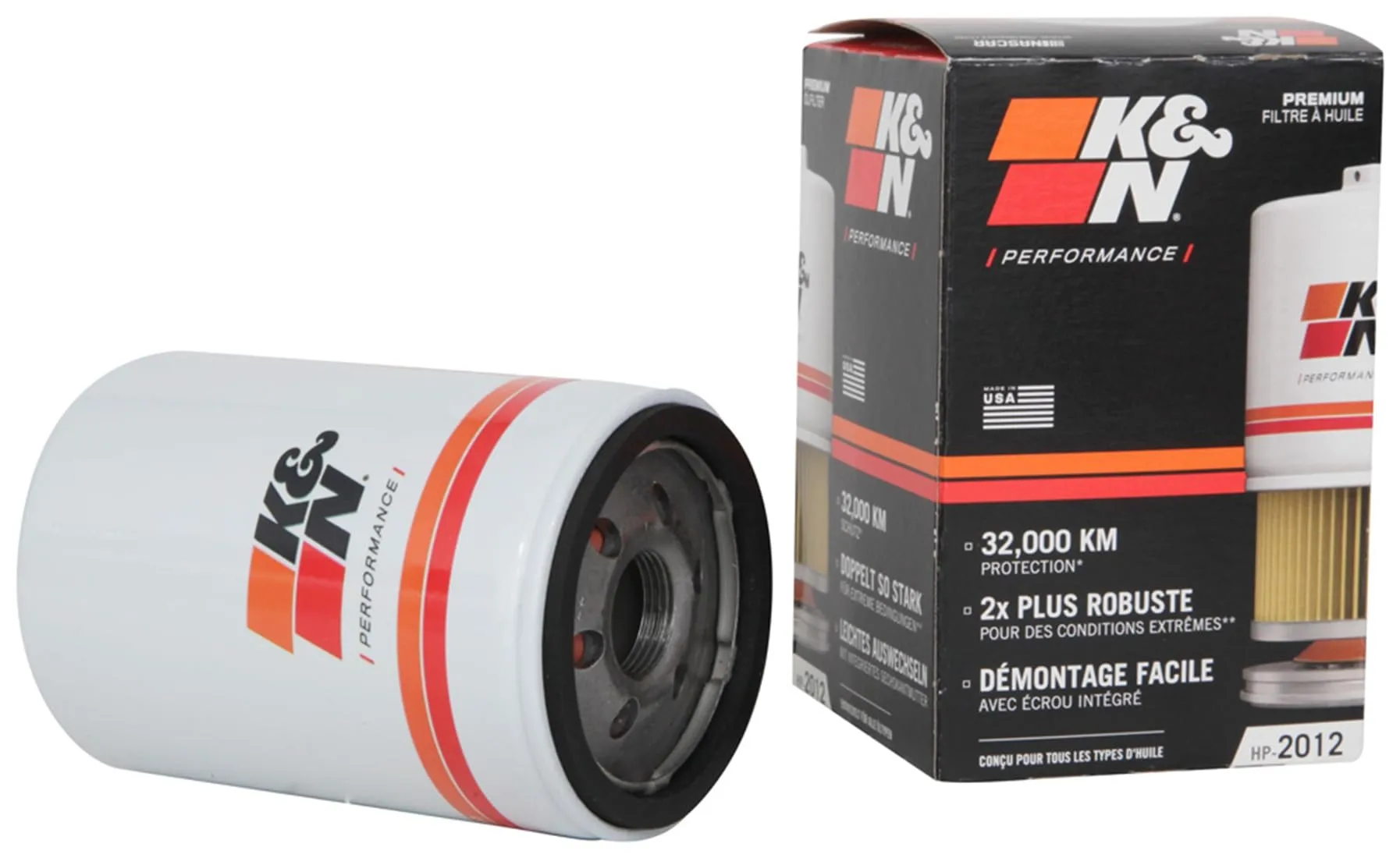 K&N Premium Oil Filter: 20,000 Mile Engine Protection with Wrench Off Nut: Compatible with GMC/Cadillac/Chervolet/Buick (See Product Description for Select Models) HP-2012 (Pack of 1)