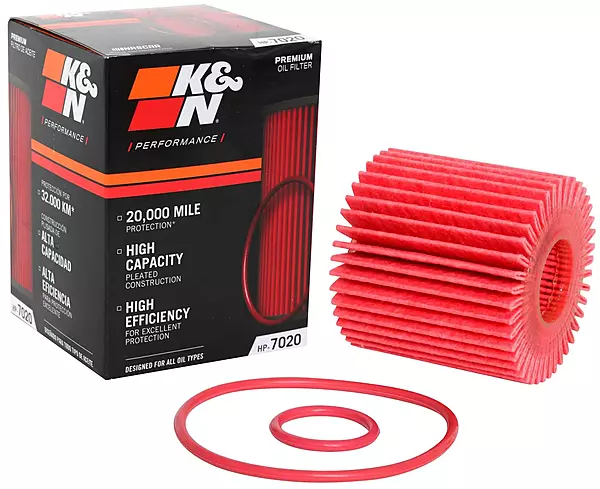 K&N Oil Filter HP-7020 — High Capacity Synthetic, 20,000 Mile Protection (Fits Select Toyota/Lexus/Scion)