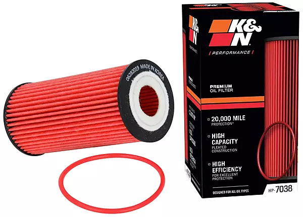 K&N Premium Oil Filter HP-7038 — 20,000 Mile Engine Protection (Pack of 1)