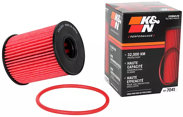 K&N Premium Oil Filter HP-7041 - High Efficiency 20,000 Mile Protection