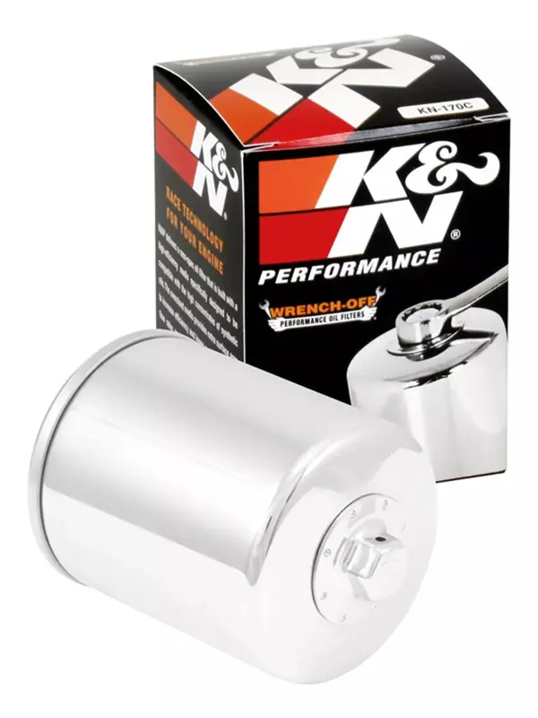 K&N Motorcycle Oil Filter KN-170C Wrench-Off Nut Compatible with Harley-Davidson