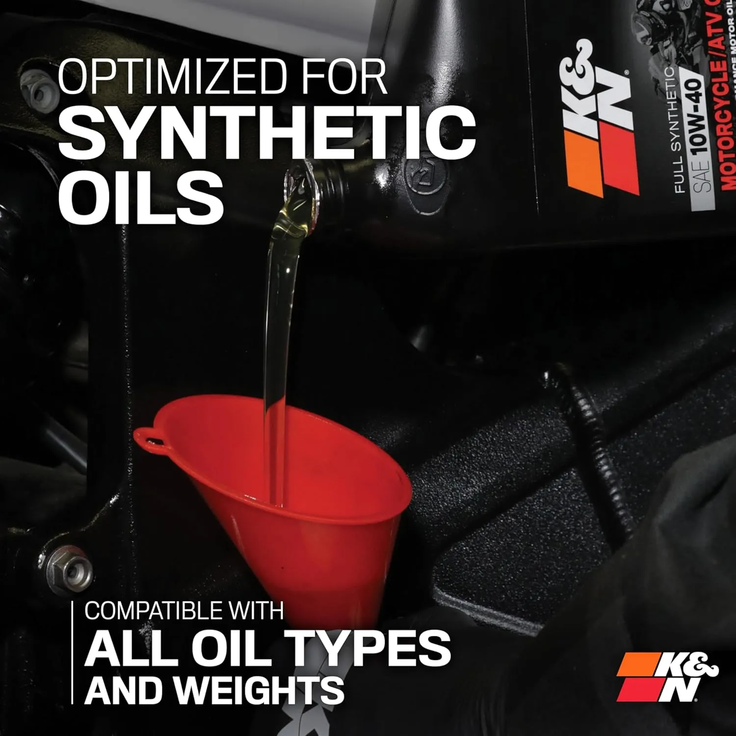 K&N KN-204-1 Motorcycle Oil Filter - High Performance, Wrench-Off Nut