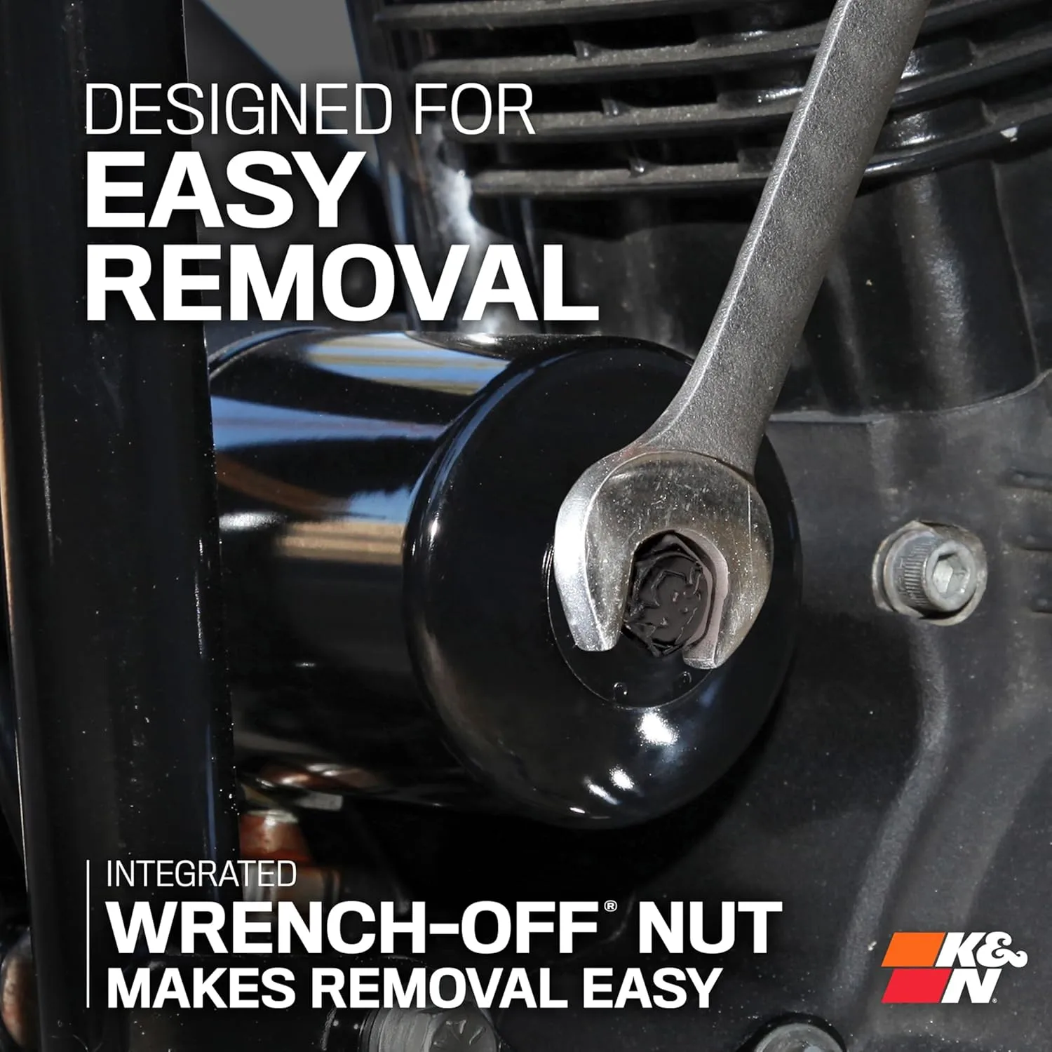 K&N KN-204-1 Motorcycle Oil Filter - High Performance, Wrench-Off Nut