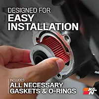 K&N Motorcycle Oil Filter KN-207 — High Performance, Fits Kawasaki/Suzuki/Beta