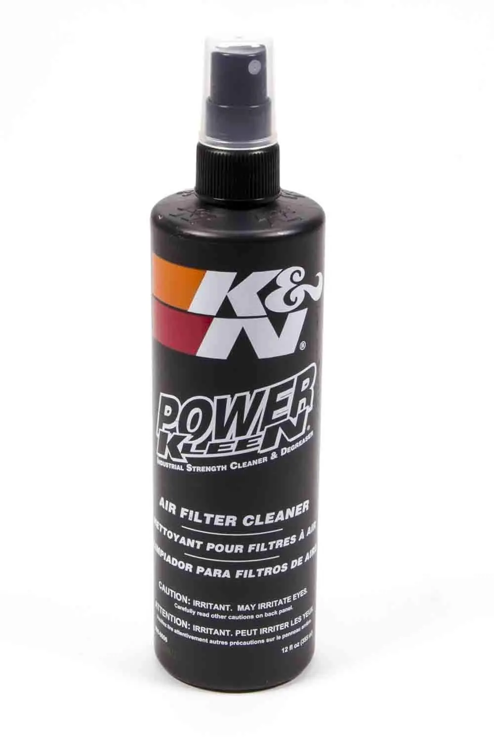 K&N Air Filter Cleaner and Degreaser: Power Kleen; 12 Oz Spray Bottle; Restore Engine Air Filter Performance, 99-0606, Black 1 Count (Pack of 1)