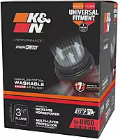 K&N High-Flow Universal Clamp-On Air Filter RE-0950, 3.5in Flange