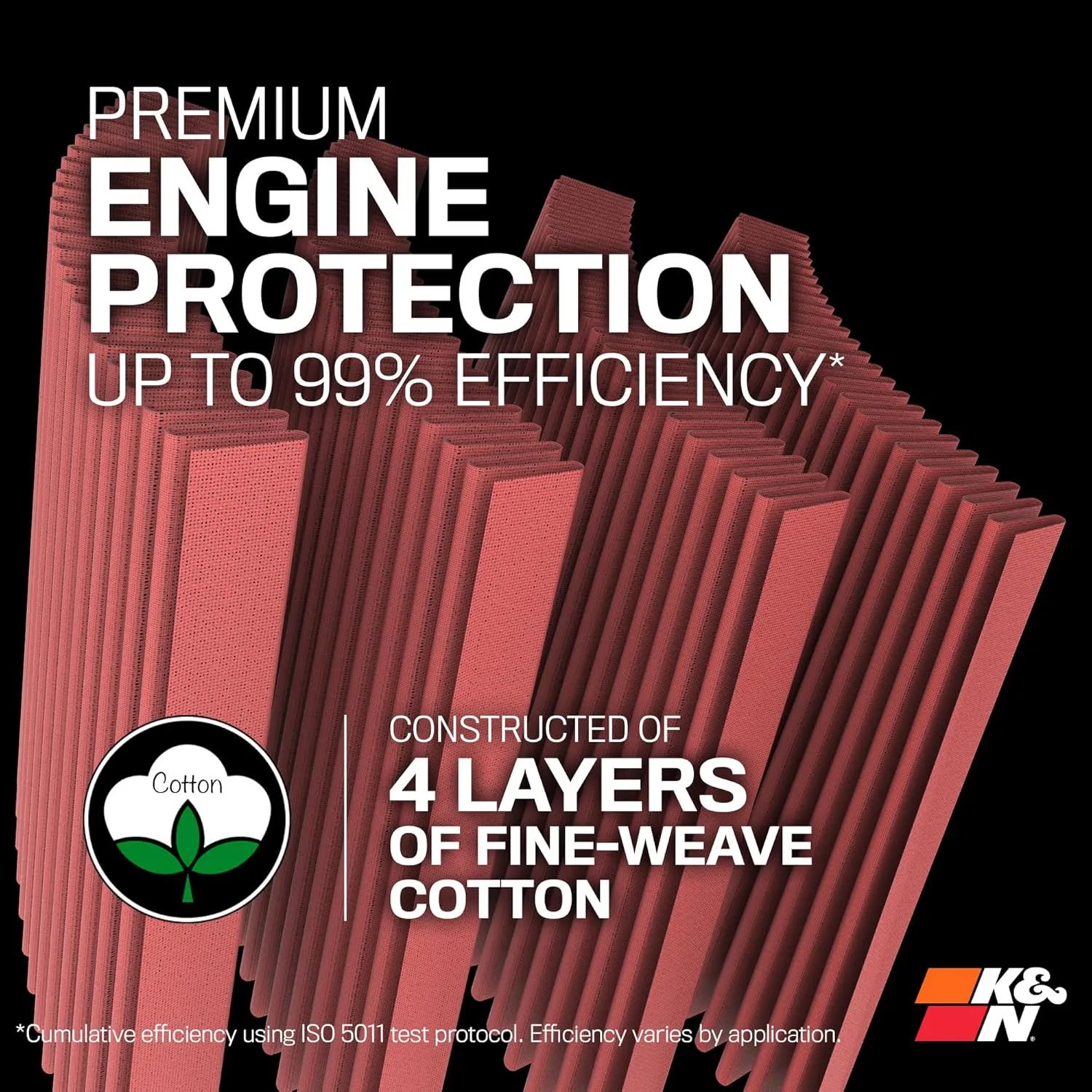 K&N High-Flow Universal Clamp-On Air Filter RF-1041