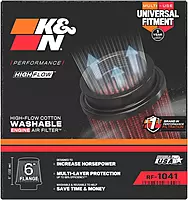 K&N High-Flow Universal Clamp-On Air Filter RF-1041
