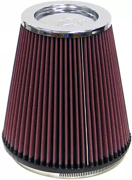 K&N High-Flow Original Lifetime Universal Clamp-On Air Filter: High Performance, Premium, Washable: Flange Diameter: 6 In, Filter Height: 8 In, Flange Length: 0.625 In, Shape: Round Tapered, RF-1044