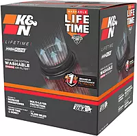 K&N High-Flow Original Lifetime Universal Clamp-On Air Filter RU-1005